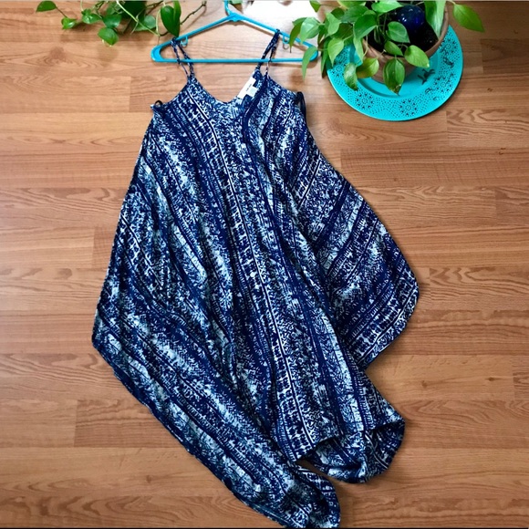 Sans Souci Dresses & Skirts - Blue and White Flowy Harem Jumpsuit